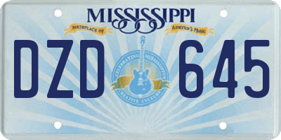 MS license plate DZD645