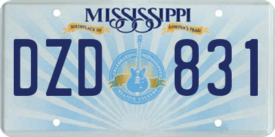 MS license plate DZD831