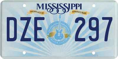 MS license plate DZE297