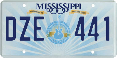 MS license plate DZE441
