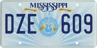 MS license plate DZE609
