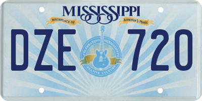 MS license plate DZE720