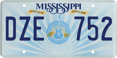 MS license plate DZE752
