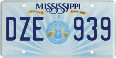 MS license plate DZE939
