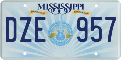 MS license plate DZE957