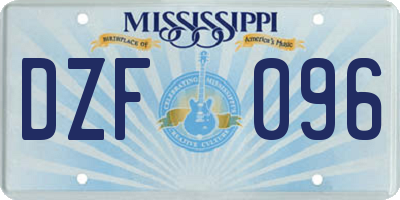MS license plate DZF096