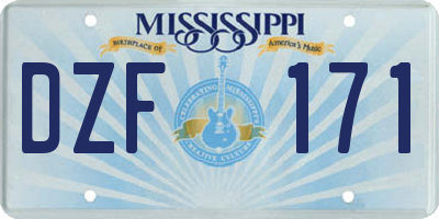 MS license plate DZF171