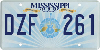 MS license plate DZF261