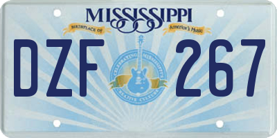 MS license plate DZF267