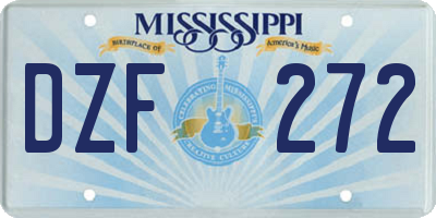 MS license plate DZF272