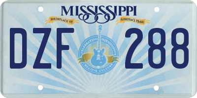 MS license plate DZF288