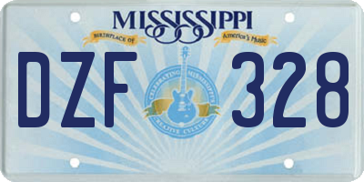 MS license plate DZF328