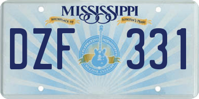 MS license plate DZF331