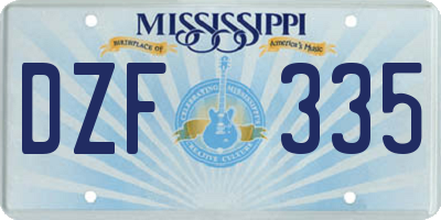 MS license plate DZF335