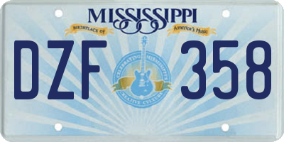 MS license plate DZF358