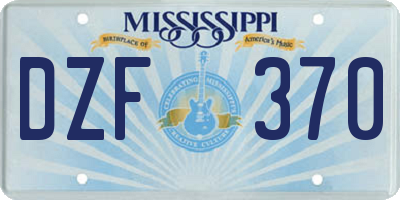 MS license plate DZF370