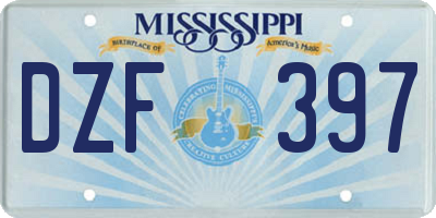 MS license plate DZF397