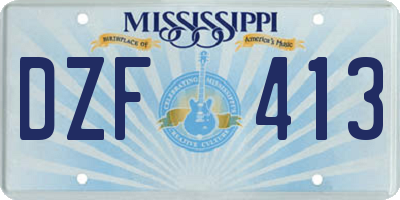 MS license plate DZF413