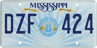 MS license plate DZF424