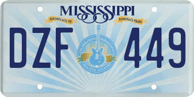 MS license plate DZF449