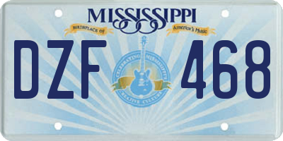 MS license plate DZF468