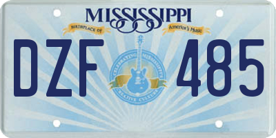 MS license plate DZF485