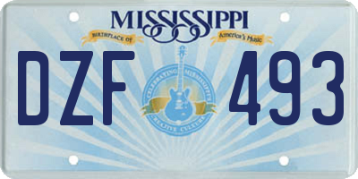MS license plate DZF493