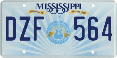 MS license plate DZF564