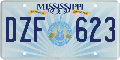 MS license plate DZF623