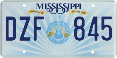 MS license plate DZF845
