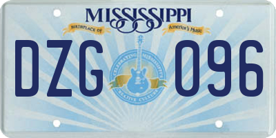MS license plate DZG096