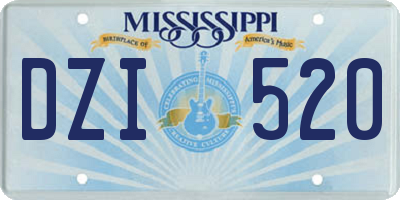 MS license plate DZI520