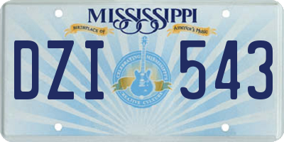 MS license plate DZI543