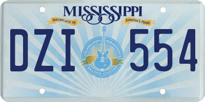 MS license plate DZI554