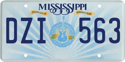 MS license plate DZI563