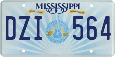 MS license plate DZI564