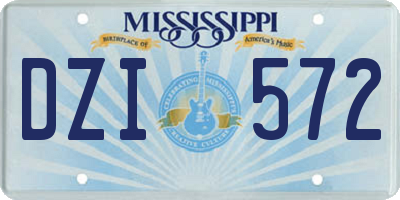 MS license plate DZI572