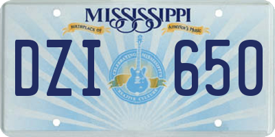 MS license plate DZI650