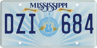 MS license plate DZI684