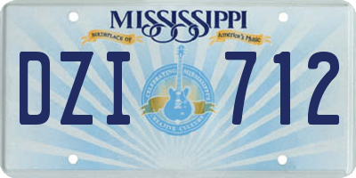 MS license plate DZI712