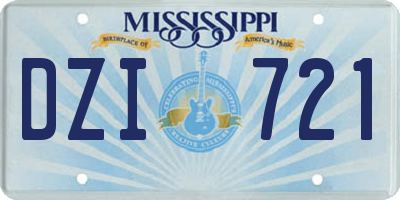 MS license plate DZI721