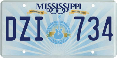 MS license plate DZI734