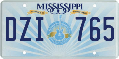 MS license plate DZI765