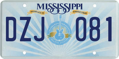 MS license plate DZJ081