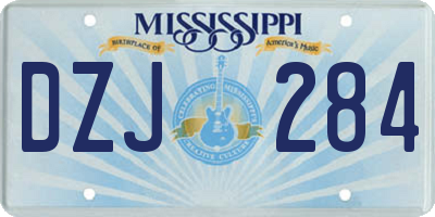 MS license plate DZJ284