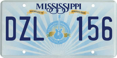 MS license plate DZL156