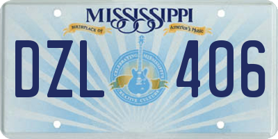 MS license plate DZL406