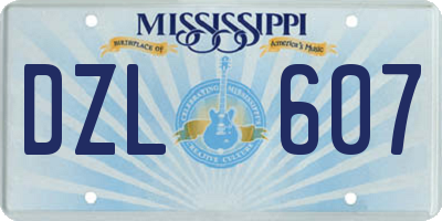 MS license plate DZL607