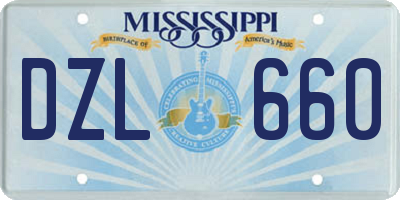 MS license plate DZL660