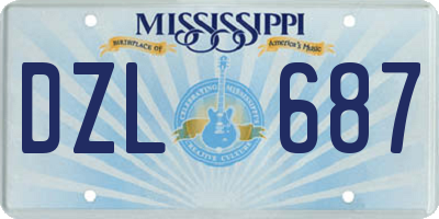 MS license plate DZL687
